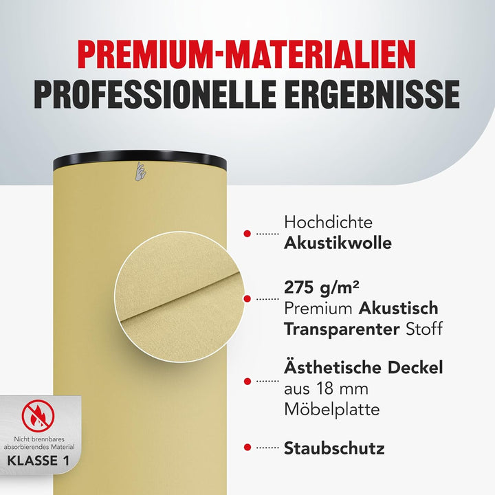 Addictive Sound Premium Schalldämmung Wand 100x30 cm Bassfalle - Akustikpaneele Wand zum Hause, Stud