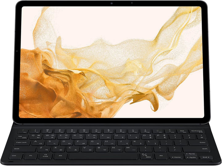 Samsung Book Cover Keyboard Slim Hülle mit Tastatur für Galaxy Tab S7 | Tab S8, Black Book Cover Key