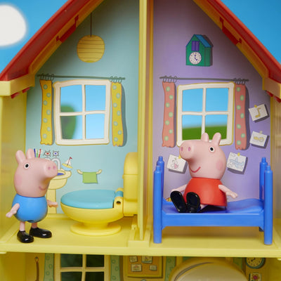 Peppa Pig Peppa’s Adventures Peppas Haus, Komboset mit Spielset, Auto mit Geräuschen, 4 Figuren und