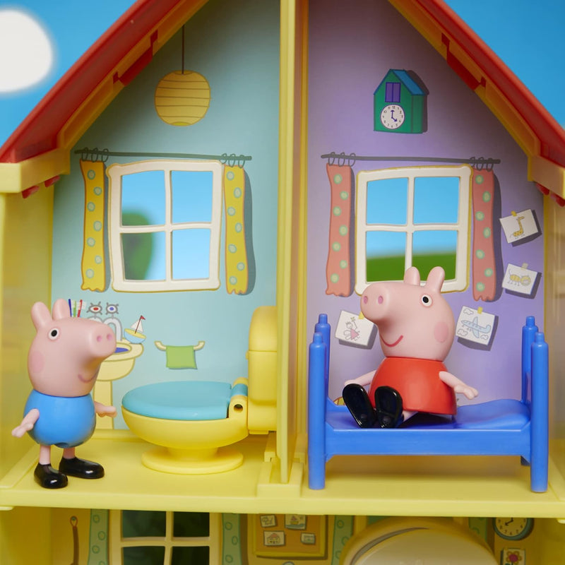 Peppa Pig Peppa’s Adventures Peppas Haus, Komboset mit Spielset, Auto mit Geräuschen, 4 Figuren und