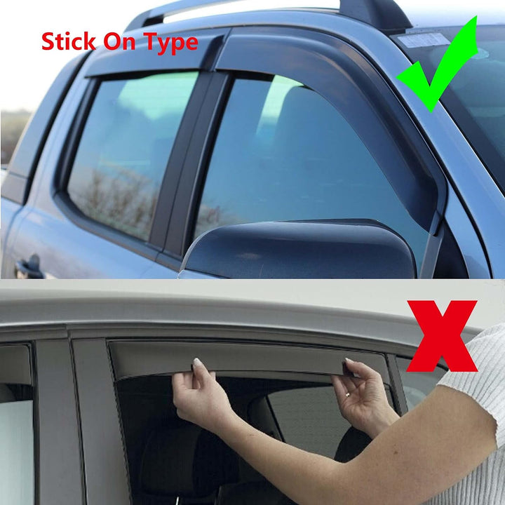 JHCHAN Winddeflektoren Windabweiser für Isuzu D-MAX 2012-2019 Doppelkabine Smoke Schwarze 4 Stück