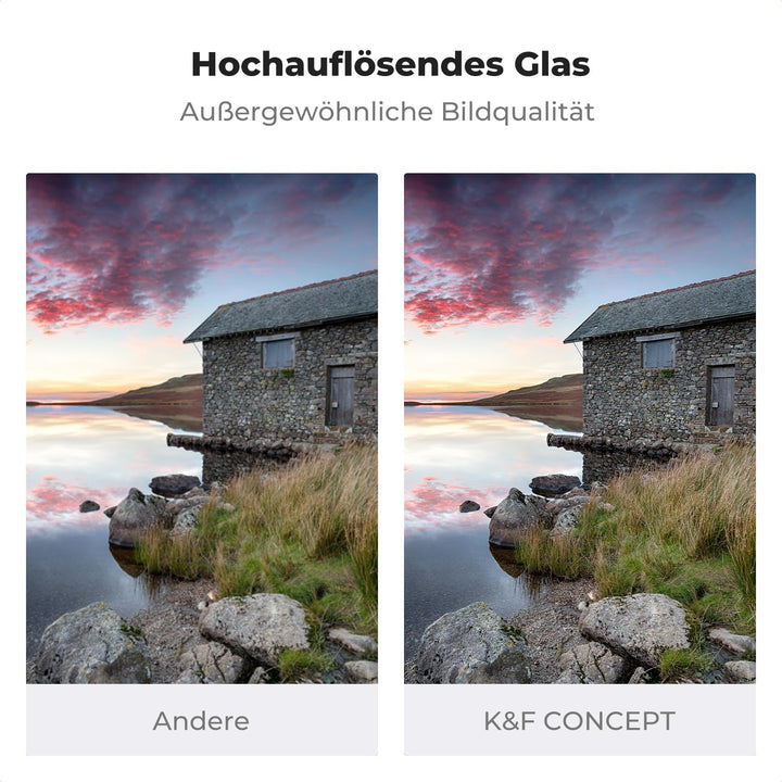 K&F CONCEPT Nano-X Rechteckfilter ND4(2 Stop) 100x100mm Square Filter Graufilter aus Optisches Glas,