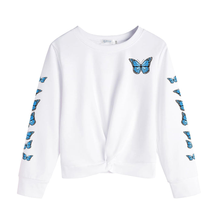 Arshiner Mädchen Sweatshirt Batik Langarm Pullover Leichtgewicht Sport Kleidung Kinder Tie Dye Langa