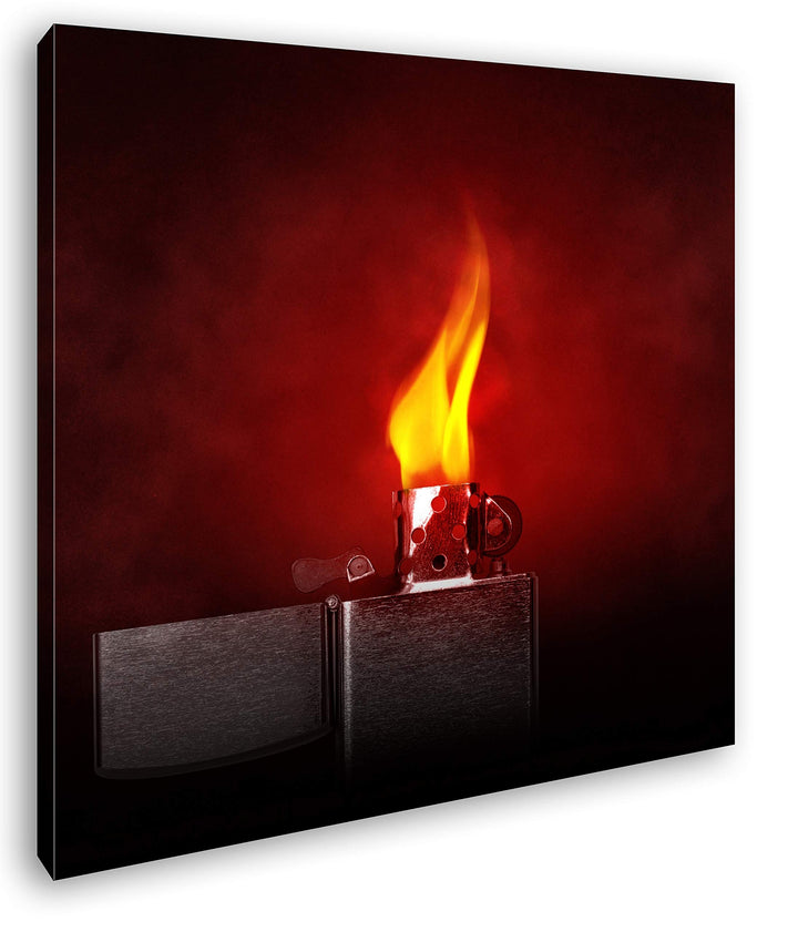 deyoli Dark metallisches Feuerzeug Format: 70x70 als Leinwandbild, Motiv fertig gerahmt auf Echtholz