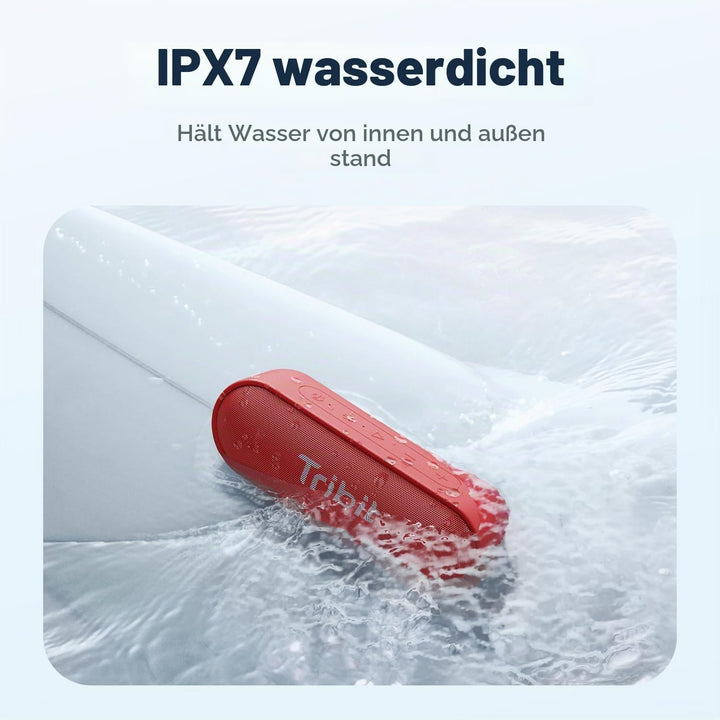 Tribit Bluetooth-Lautsprecher, XSound Go-Lautsprecher mit 16W lautem Klang und tieferem Bass, 24 Stu