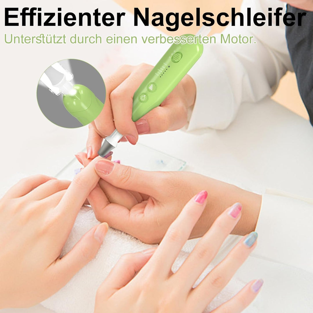 AOMEES Elektrische Nagelfräser Set, Maniküre Pediküre Set Fusspflege Elektrisch mit 9 Aufsätze zur N