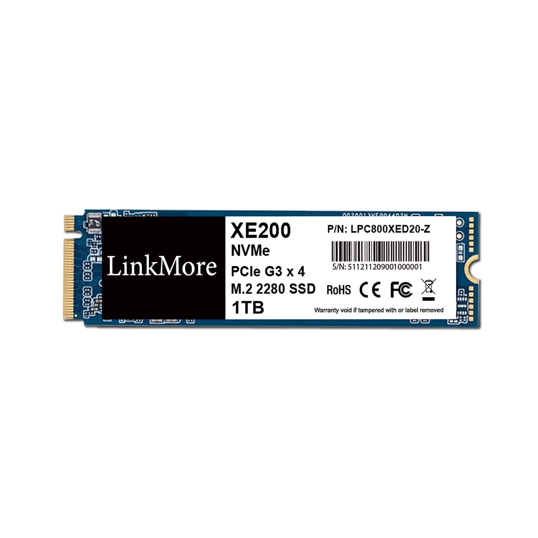 LinkMore XE200 1TB M.2 2280 PCIe Gen 3X4 interne SSD, Solid State Drive, bis zu 2500 MB/s für Latop