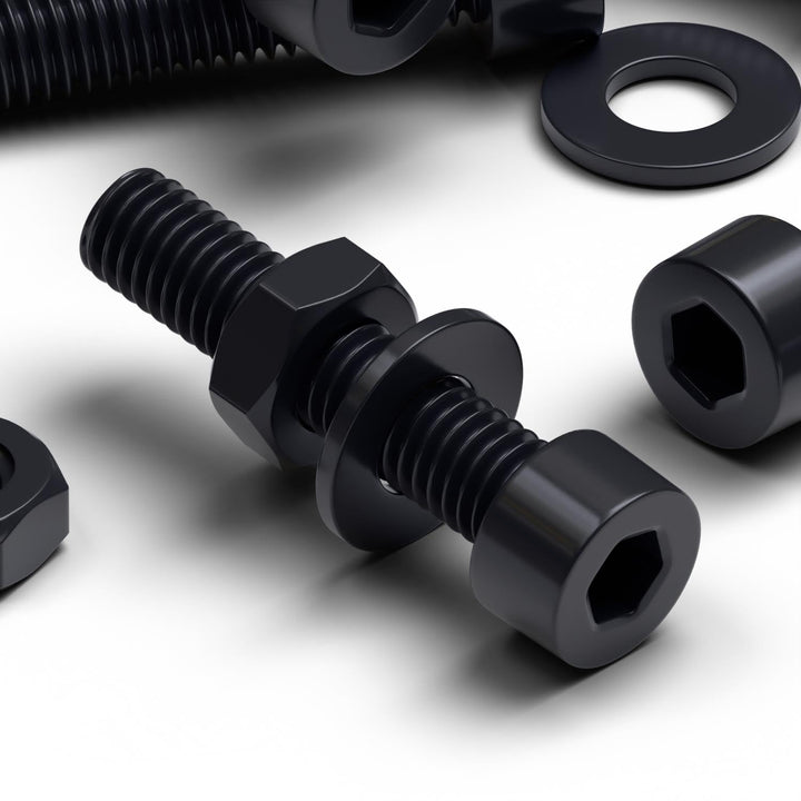 50 x Schwarze Nylon-Inbusschrauben, M4 x 20mm, Kunststoff Maschinenschrauben, Kunststoffschrauben, M