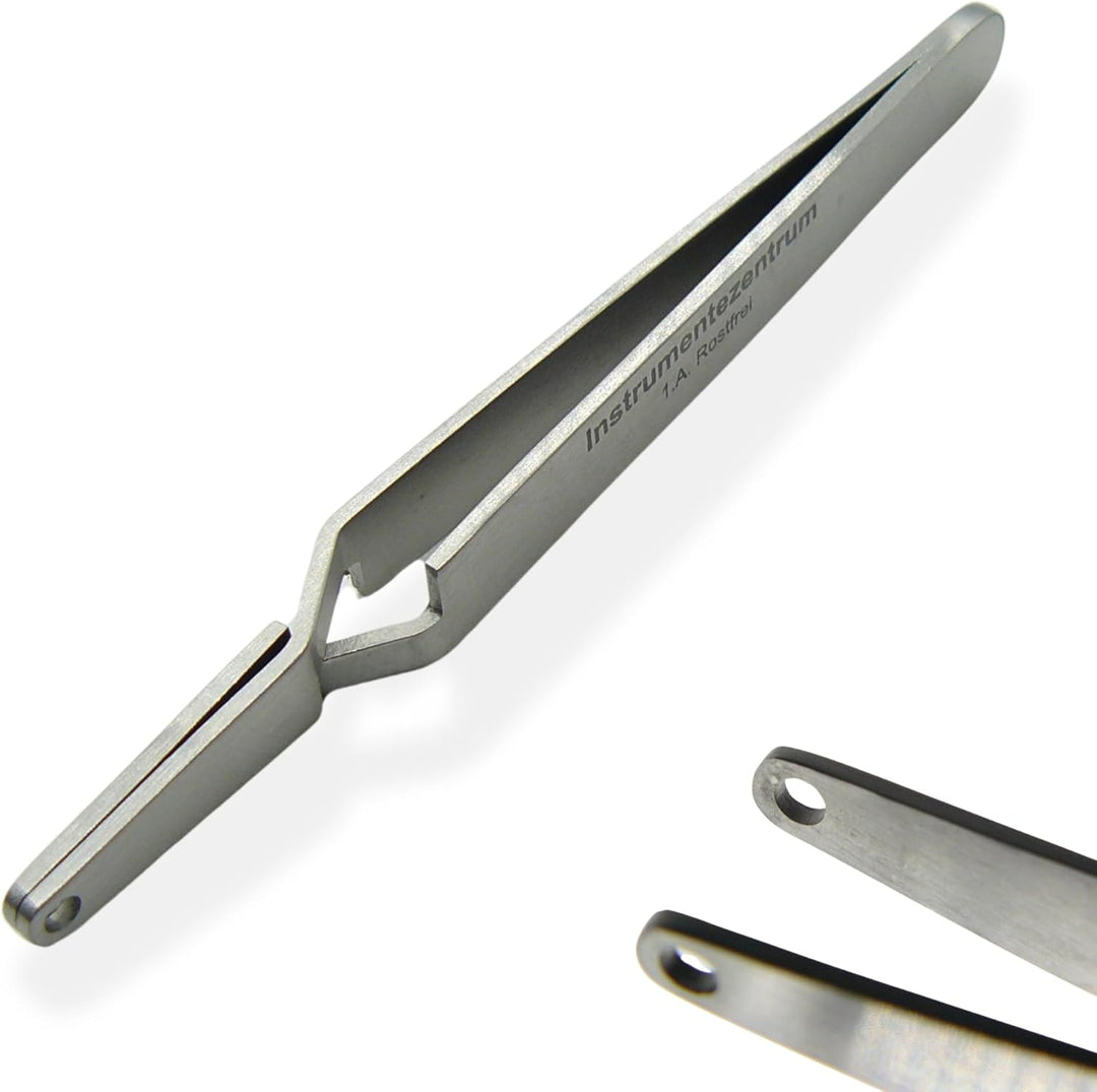 Kugelhalterpinzette F1 - für Kugeln ab 4 mm - selbsthaltend, Länge 11 cm - Piercing Kugel Aufdreher