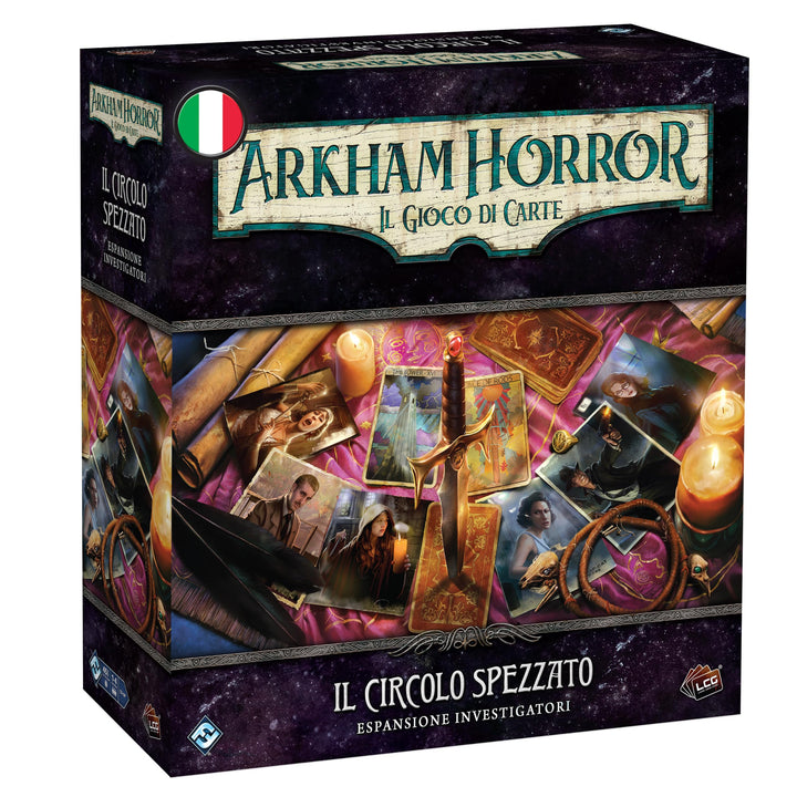 Asmodee - Arkham Horror Das Kartenspiel: Der gebrochene Kreis - Erweiterung der Ermittler, Italienis