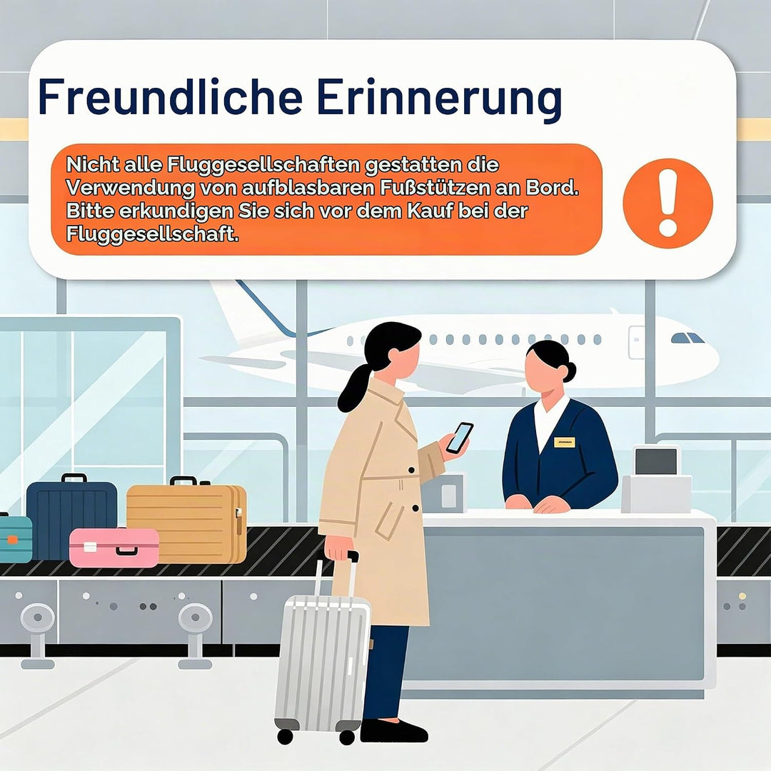Maliton Flugzeug-Fussstütze, Aufblasbare Fussablage, Leicht Aufzublasen, mit Praktischer Tasche – Fü