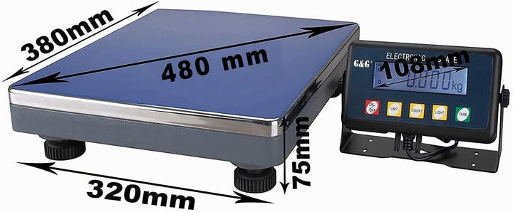 G &amp; G PSE 150kg/10g Paketwaage Plattformwaage, robuste 38 × 32 cm Wiegefläche aus Aluminumguss, vers