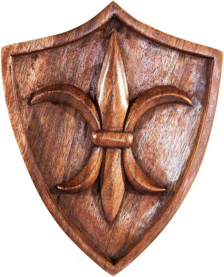 Windalf Majestätisches Wandbild Fleur DE LIS 22 cm Handarbeit aus Holz