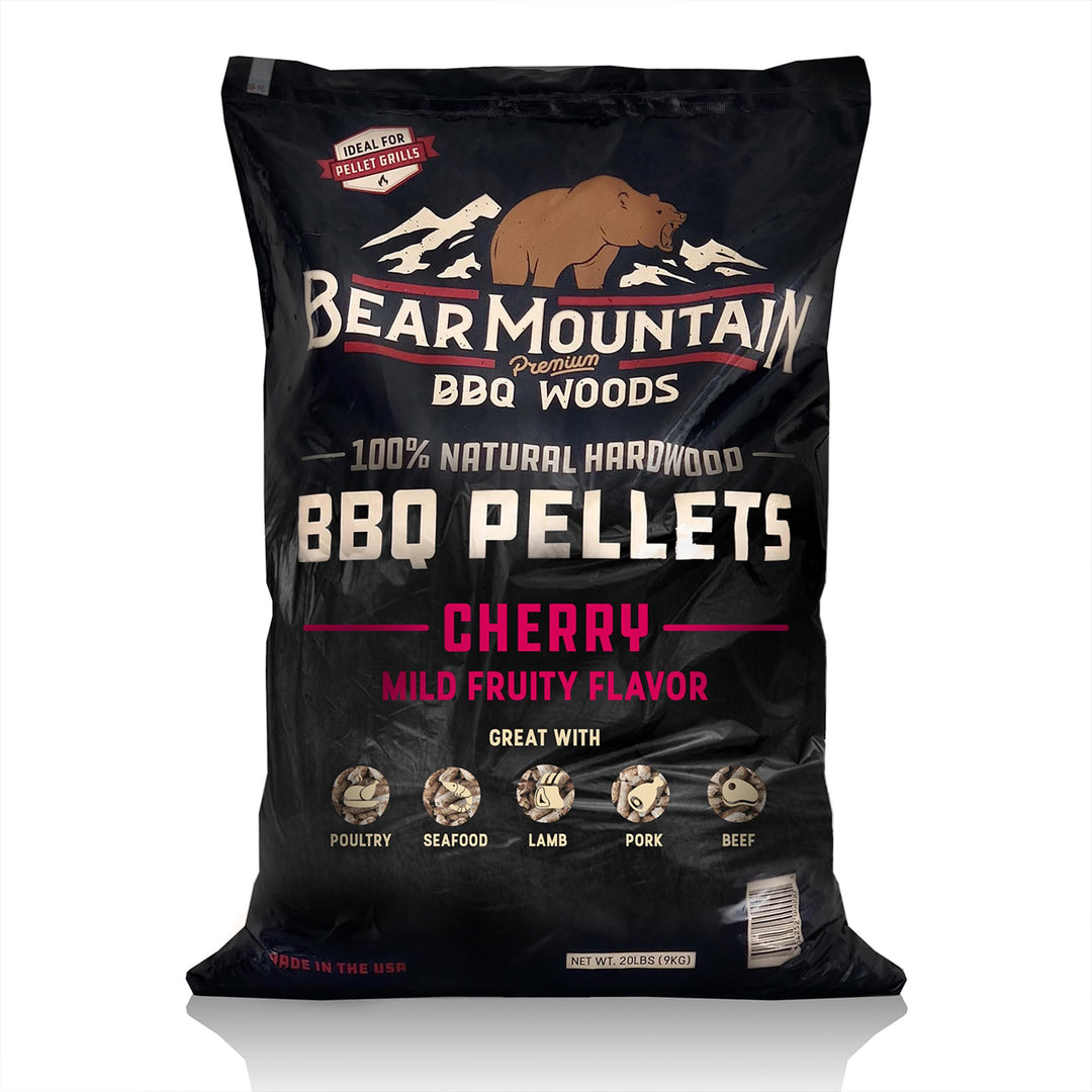 Bear Mountain All Natural Wood Pellets for Smoker, Grill &amp; BBQ, 18.1 kg, Cherry - Premium Hartholz B