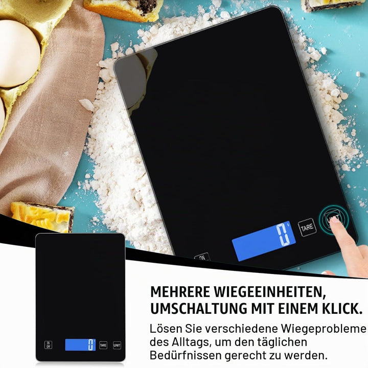 Küchenwaage Digital, 15kg/1g Waage Küchenwaage, USB Wiederaufladbare Digital Küchenwage mit Led Disp