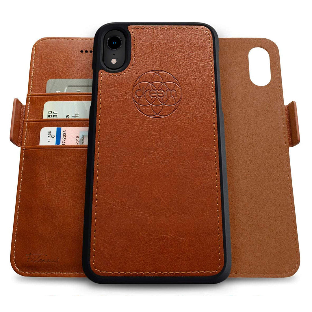 Dreem Fibonacci 2in1 Handyhülle Flipcase für iPhone XR | Magnetisches iPhone Case | TPU Etui Lederhü