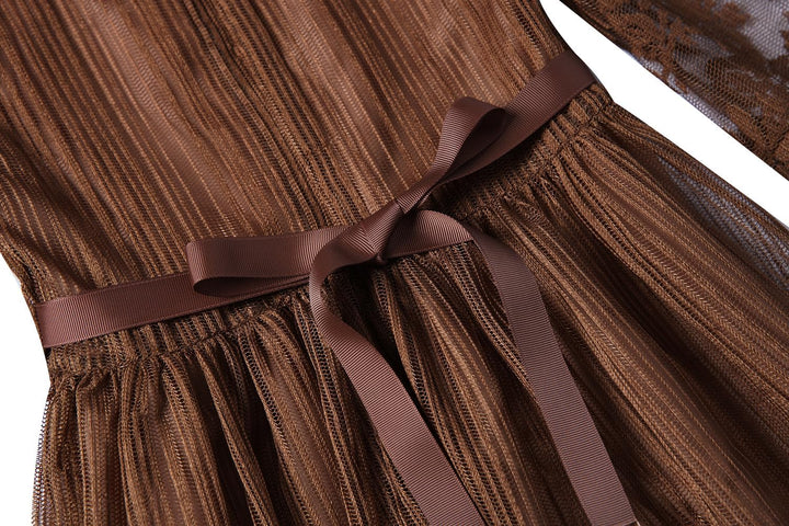 BONNY BILLY Mädchen Kleider Vintage Spitze Tüll Festlich Hochzeit Lang Abendkleid Ballkleid Partykle