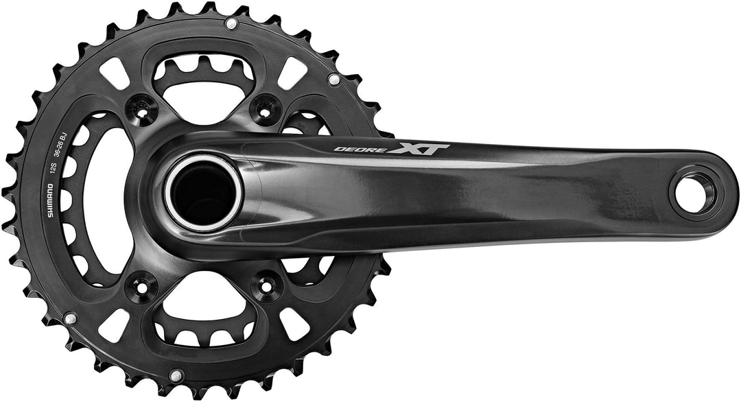 SHIMANO Deore XT FC-M8100-2 Kurbelgarnitur 36-26 Zähne, 2x12, schwarz, 2020 MTB Schwarz Einheitsgrös