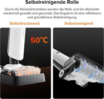 roborock flexi Lite Nass-Trocken-Sauger mit Saugleistung von 17.000 Pa, FlatReach™, Selbstreinigende