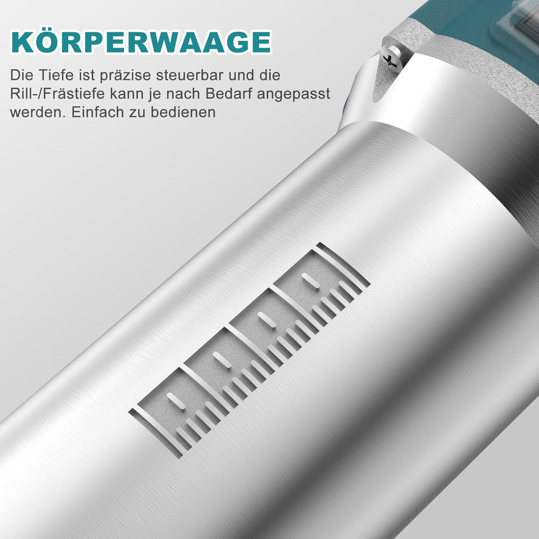 Einhandfräse 800W, 30000 U/min Holzfräse Oberfräse, 6,35mm Durchmesser, Hand Fräsmaschine mit 6 Vari
