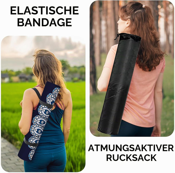 LaiEr Yogamatte, rutschfeste, umweltfreundliche Trainingsmatte mit Tragegurt, dicke Übungs- und Trai