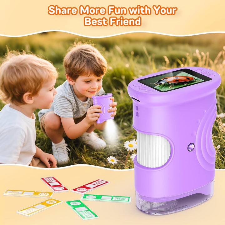 Handy Digital Mikroskop für Kinder, 1080P HD 2.0" Bildschirm Taschenmikroskop, Microscope LED Lights