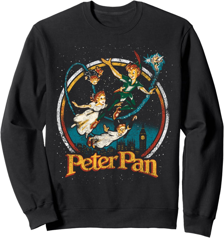 Disney Peter Pan Vintage Style Group Shot Logo Sweatshirt