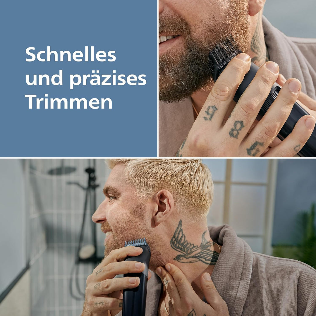 Philips Bartschneider 3000er-Serie – selbstschärfende Metallklingen, 40 Längeneinstellungen, Lift&Tr