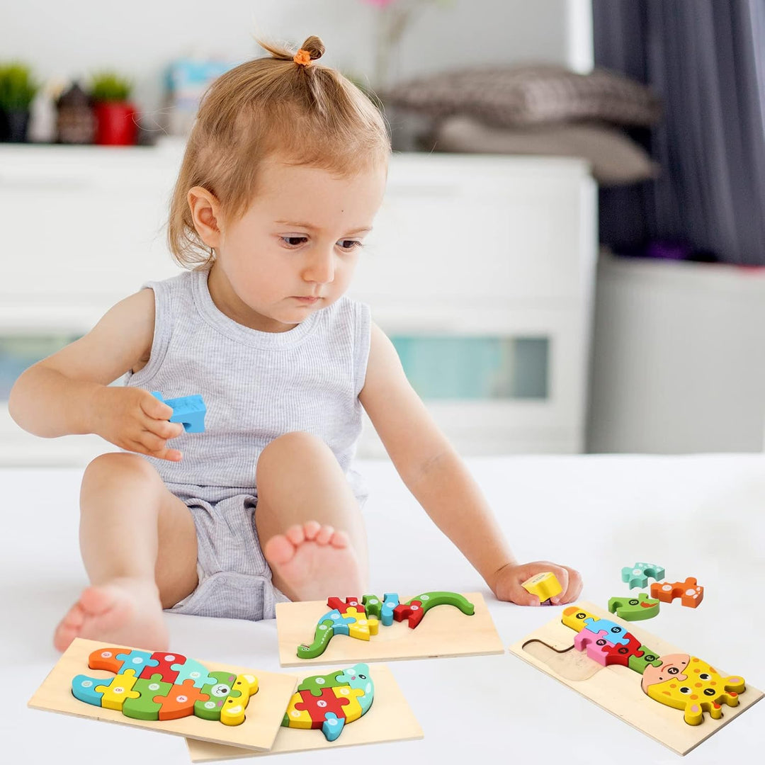 Holzpuzzle für Kleinkinder von 1-3 Jahren, Montessori-Spielzeug für Kinder ab 2 Jahren, lernendes pä