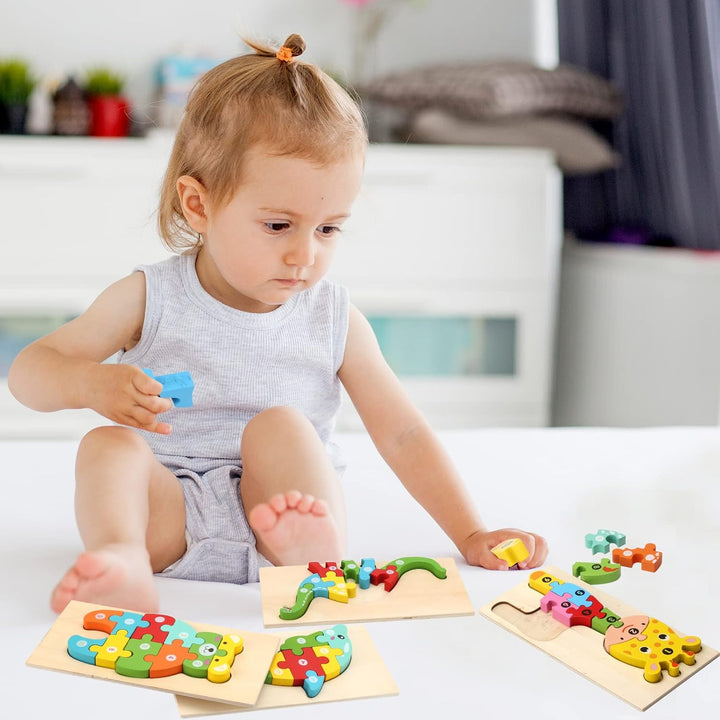 Holzpuzzle für Kleinkinder von 1-3 Jahren, Montessori-Spielzeug für Kinder ab 2 Jahren, lernendes pä