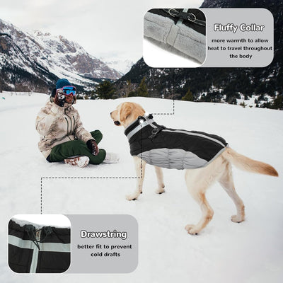Hjumarayan Hundemantel für Kleine Hunde - Hundemantel Winter Hundemantel mit Geschirr Wintermantel H