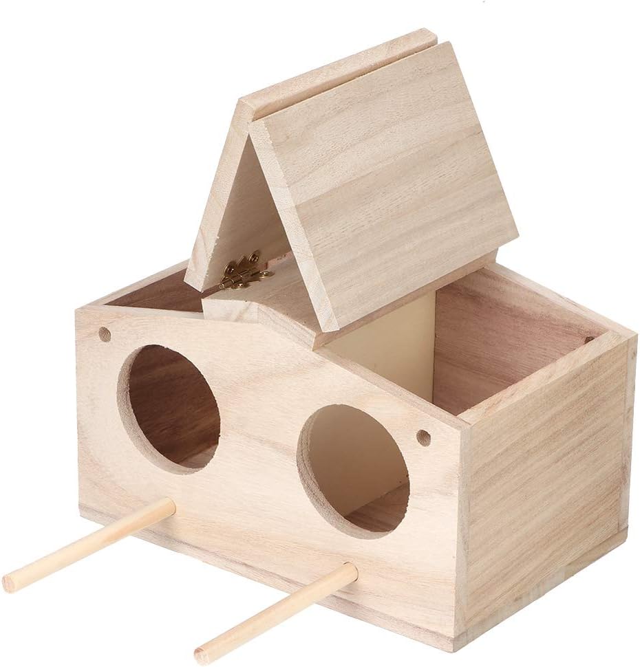 Hölzerner Nistkasten für Sittiche Nymphensittich Vogelhaus Voliere Zuchtbox Brutkasten Papageien Vog