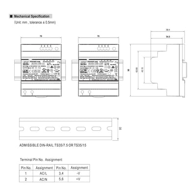 HDR-100-12 LED Netzteil Trafo Hutschienen-Netzteil (DIN-Rail) Mean Well HDR-100-12 12V/DC 100W LED T