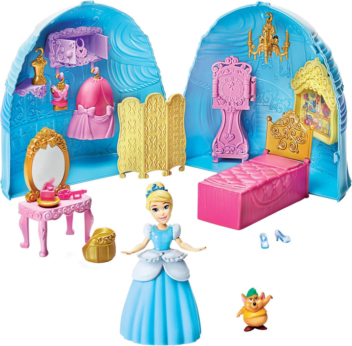 Disney Prinzessin Styling Überraschung Cinderellas Rock, Spielset mit Puppe, Möbeln und Modezubehör,