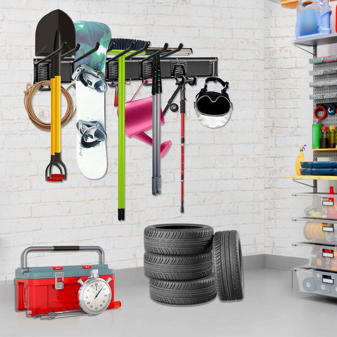 Mimoke Wandhalterung Garage und Garten Werkzeug Organizer Gerätehalter mit mehreren Haken für Garten