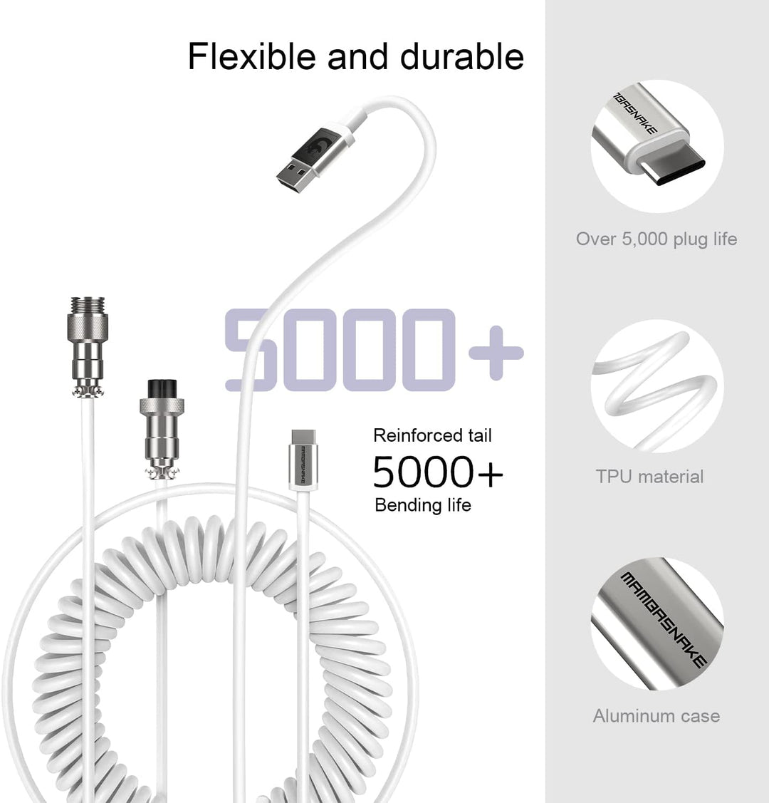 Computer-Gaming-Tastaturkabel, kundenspezifisches gewickeltes Fliegerkabel für mechanische Tastatur,