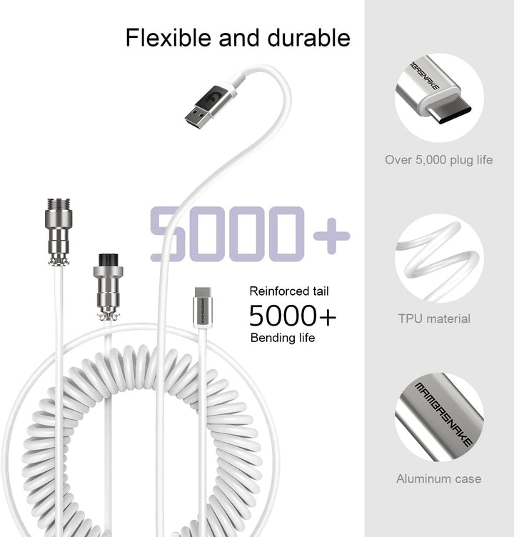 Computer-Gaming-Tastaturkabel, kundenspezifisches gewickeltes Fliegerkabel für mechanische Tastatur,