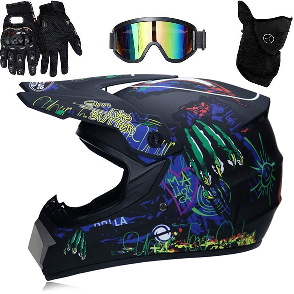 Bonbela Helm Professioneller Motocross Helm Kinder Erwachsene Motocross Dirt Bike Offroad Motorradhe