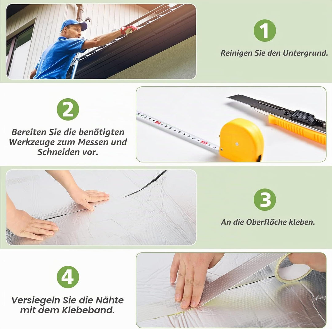 Dripex Aluminium selbstklebend Isolierfolie Dämmfolie, Dicke 5mm, Dachisolierung Isolierungsfolie Wä