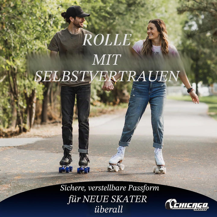 CHICAGO Skates Herren Classic Rollschuhe – Premium Black Quad Rink Skates UK 8 / EU 42, UK 8 / EU 42