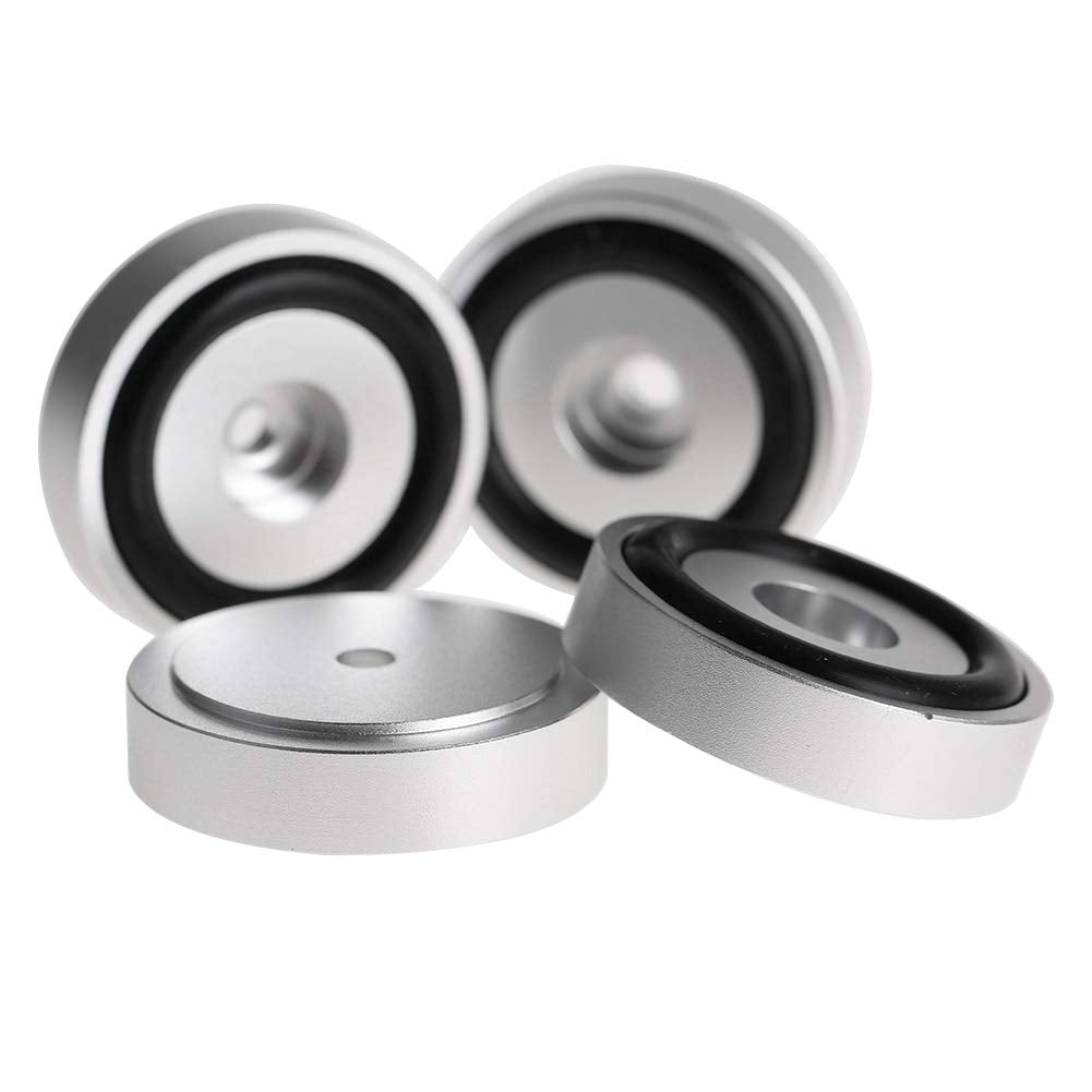 Elprico 4PCS Isolationsfüsse, 40 * 10 mm Verstärkerpad aus Aluminiumlegierung Silber eloxierende San