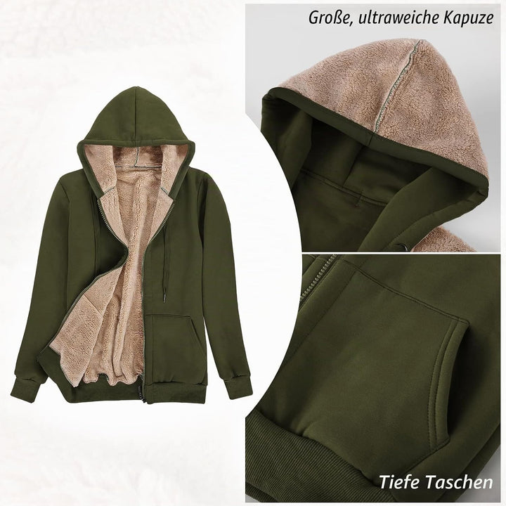 UMIPUBO Hoodie Damen Sweatjacke Fleecejacke Kapuzenpullover Warm Oberteil, Herbst und Winter Sweatsh