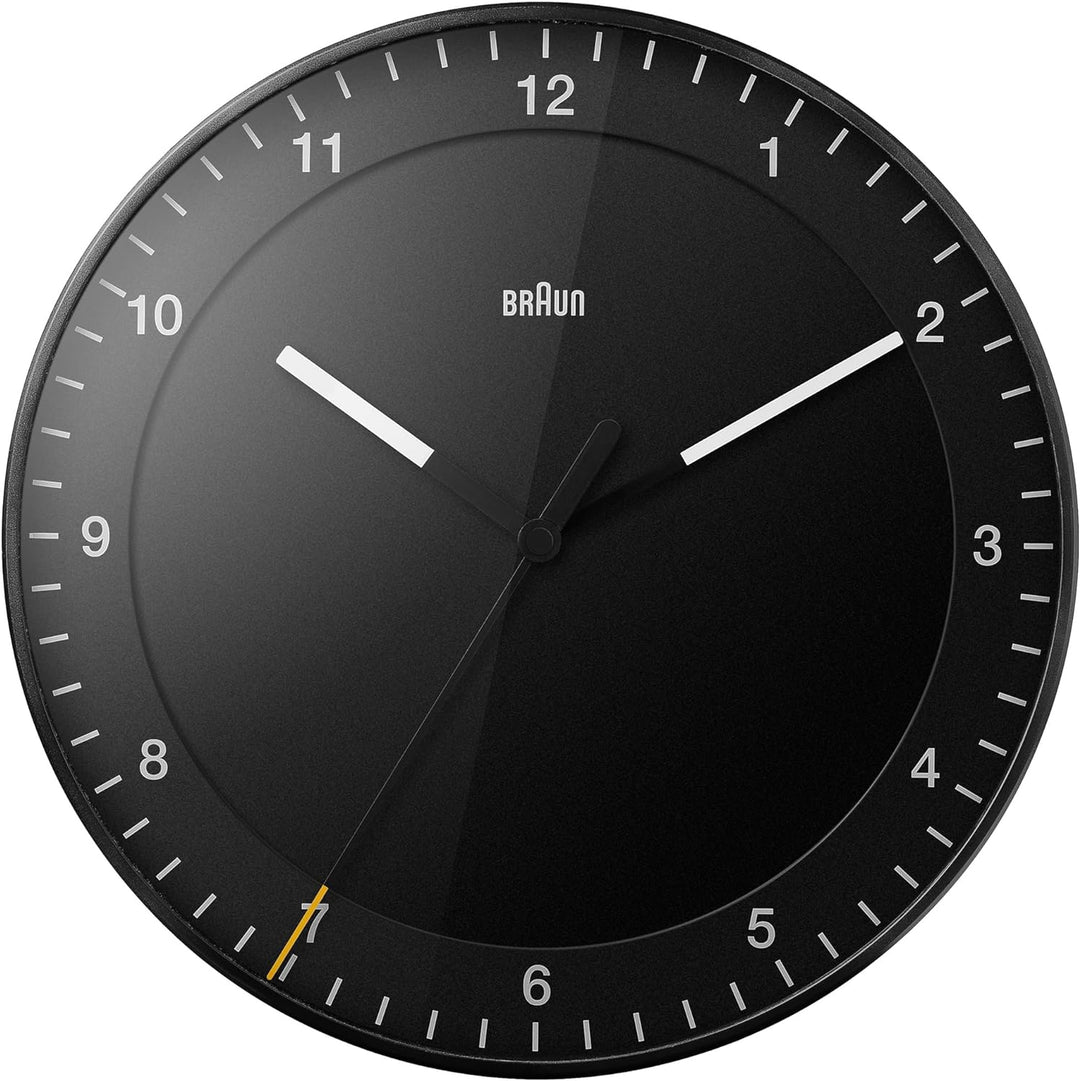 Braun klassisch grosse analoge Wanduhr mit leisem Uhrwerk, Einfach zu lesendes Zifferblatt, 30cm Dur