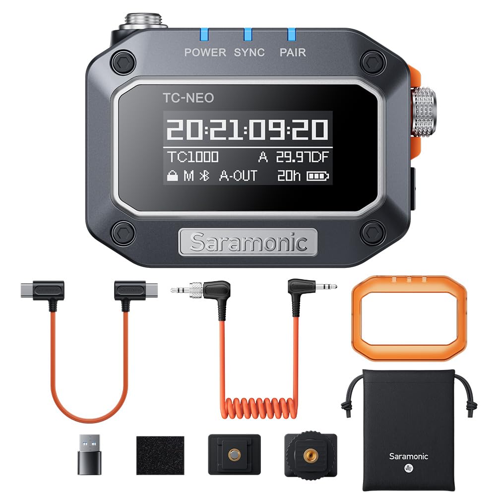 Saramonic TC-NEO | Zeitcode-Generator mit 2,4 GHz und Bluetooth-App, drahtlose Steuerung und Synchro