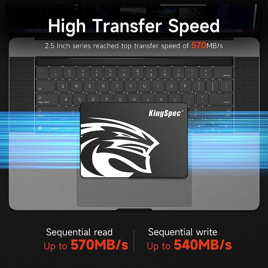 KingSpec 256GB 2.5" SATA Festplatte Intern SSD SATA 3 interne SSD 3D NAND Flash, 2.5 Zoll kompatibel