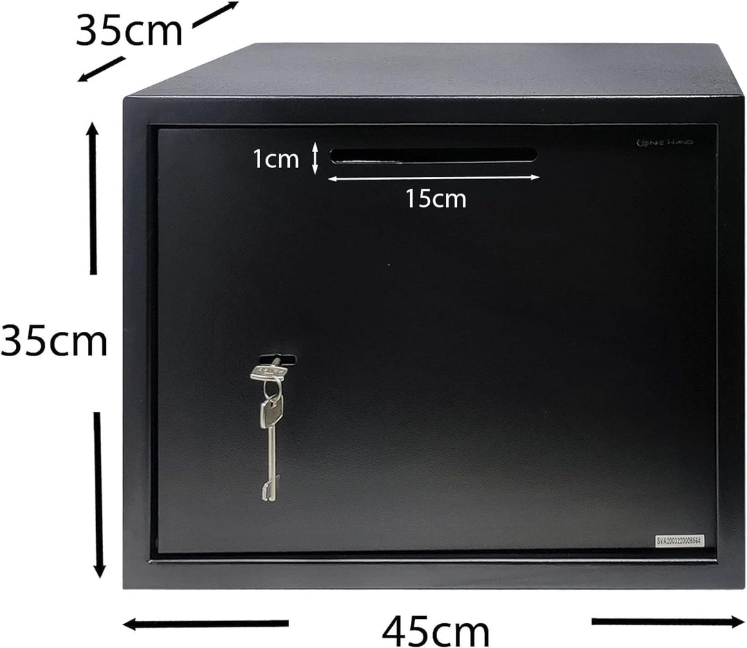 Genie Hand – Mechanische Tresorbox mit Einwurfschlitz – Doppelbartschloss (extra gross), extra gross