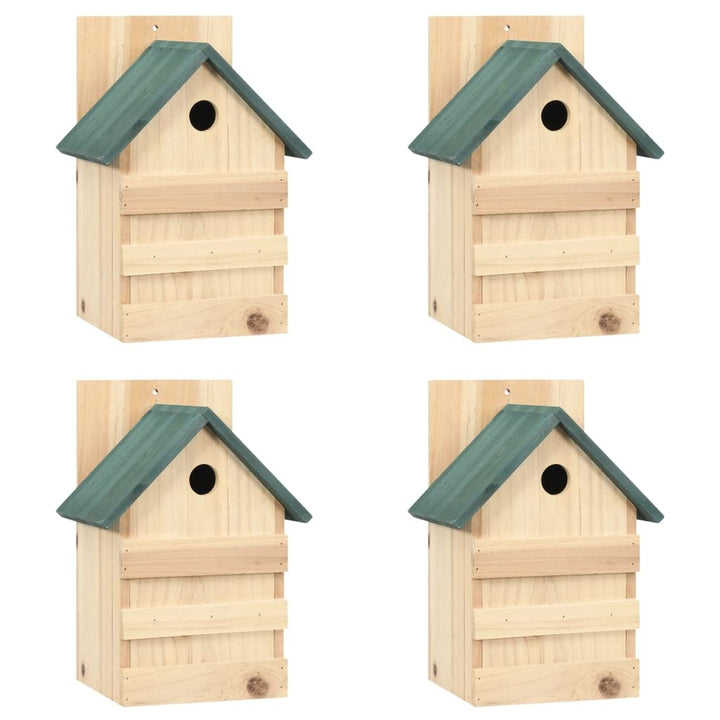 Vogelhäuser 4er Set aus Tannenholz, Nistkasten für Garten und Terrasse, wetterfestes Vogelnest mit g