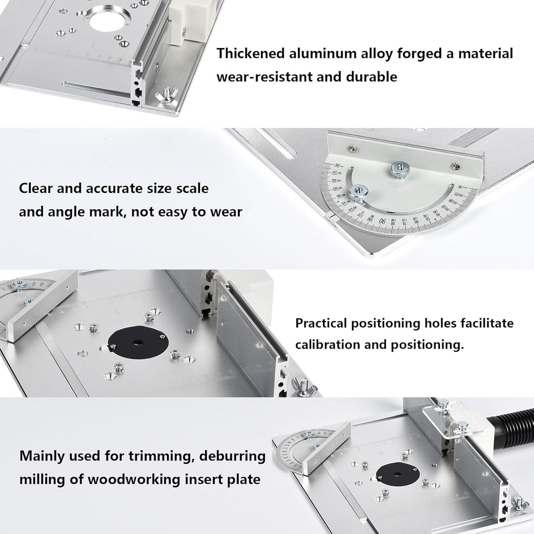 Frästisch Einlegeplatten, Aluminiumlegierung mit Klarer Skala, Frästisch Einlegeplatte für Oberfräse