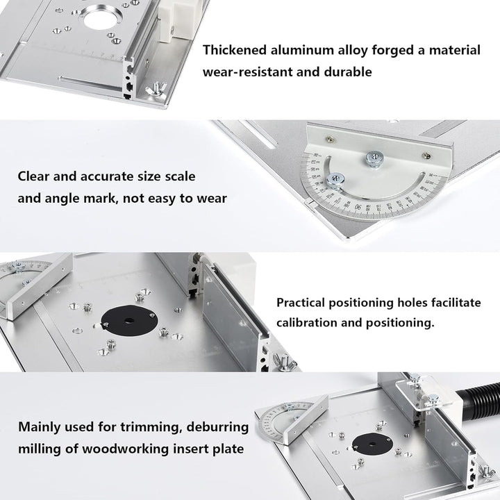 Frästisch Einlegeplatten, Aluminiumlegierung mit Klarer Skala, Frästisch Einlegeplatte für Oberfräse