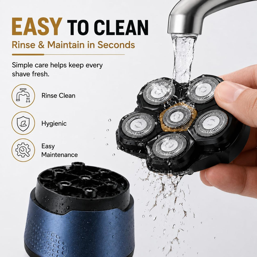3 Stück Ersatzrasierkopf für Glatzen Rasierer Herren,LOEVERY 6D Magnetischer Scherkopf,Nass- und Tro